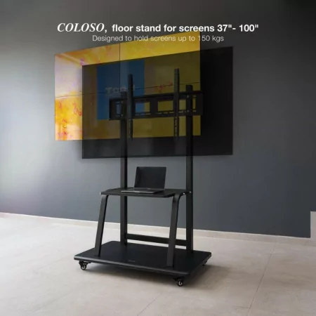 TooQ Floor Stand - W/ Wheels - For Screens - 37" / 50" - Black - FS20101M-B