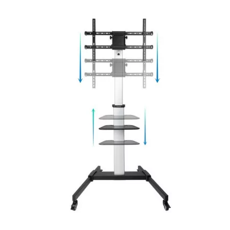 TooQ Floor Stand - W/ Wheels - For Screens - 37" / 86" - Aluminum - FS1886M-B
