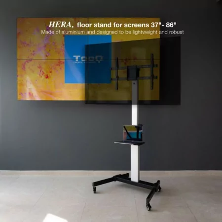 TooQ Floor Stand - W/ Wheels - For Screens - 37" / 86" - Aluminum - FS1886M-B