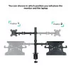 TooQ Desktop Stand - For Screen + Laptop - 13" / 32" - Black - DB1200TN-B