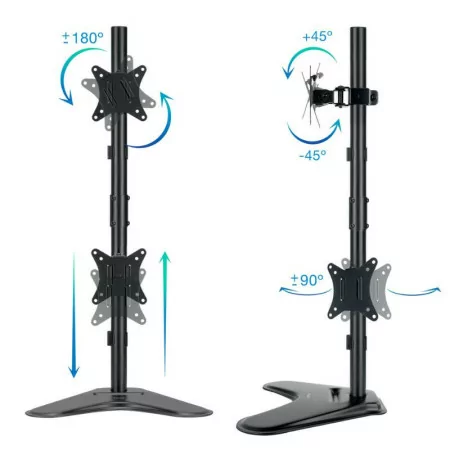 TooQ Table Stand - For 2 Screens - 17" / 32" - Black - DB1703TNV-B