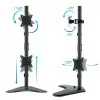 TooQ Table Stand - For 2 Screens - 17" / 32" - Black - DB1703TNV-B