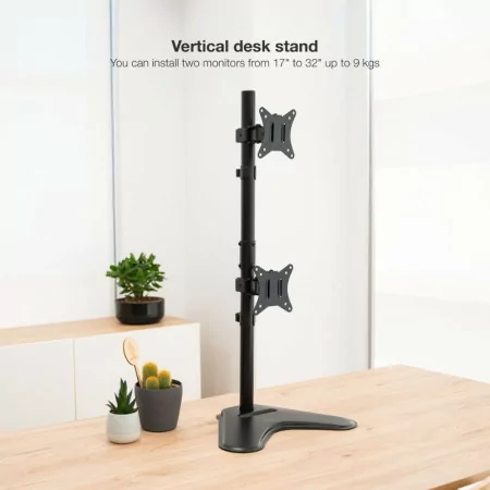 TooQ Table Stand - For 2 Screens - 17" / 32" - Black - DB1703TNV-B
