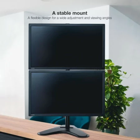 TooQ Table Stand - For 2 Screens - 17" / 32" - Black - DB1703TNV-B