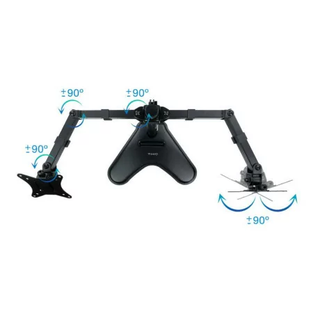 TooQ Table Stand - For 2 Screens - 17" / 32" - Black - DB1702TN-B
