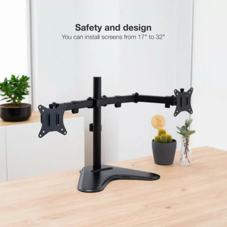 TooQ Table Stand - For 2 Screens - 17" / 32" - Black - DB1702TN-B