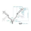TooQ Table Stand - For 2 Screens - 17" / 32" - DB4132TNR-G