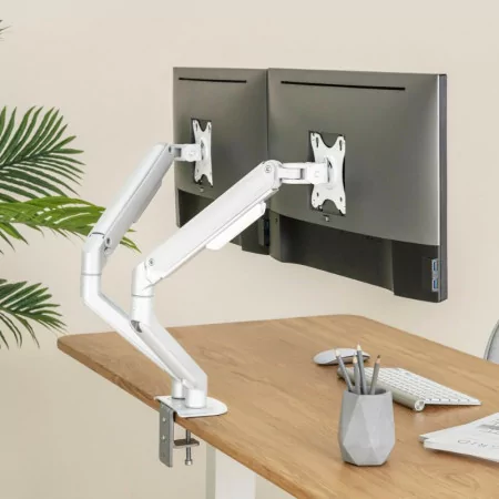 TooQ Table Stand - For 2 Screens - 17" / 32" - DB4132TNR-W