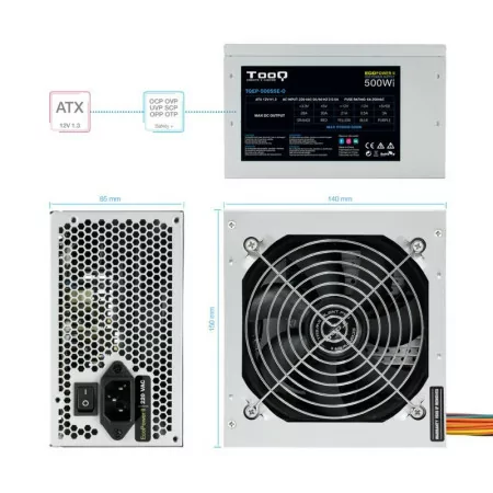 Fonte de Alimentação TooQ - Ecopower II - ATX 500W - TQEP-500SSE-O||8433281007192