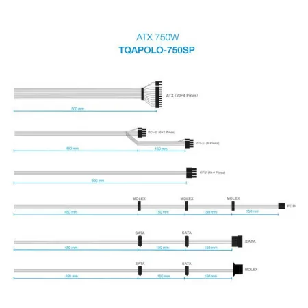 TooQ Power Supply - ATX 750W - TQAPOLO-750SP