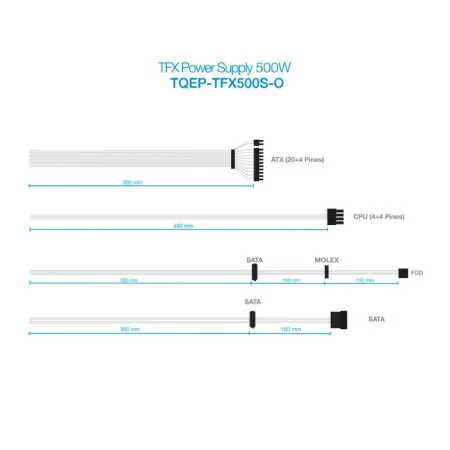 TooQ Power Supply - Ecopower II - TFX 500W - TQEP-TFX500S-O