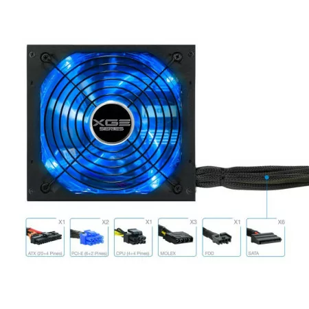 Fonte de Alimentação Xtreme Gaming TooQ - Energy II - 800W - C/ Led - TQXGEII-800SAP|TooQ|8433281007604