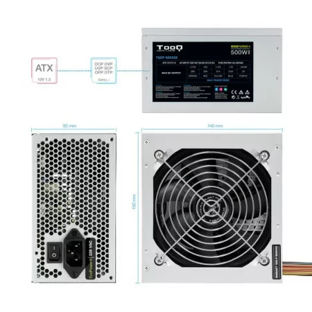 TooQ Power Supply - Ecopower II - ATX 500W - TQEP-500SSE