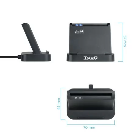 Leitor de Cartões TooQ - DNIe VISION USB 2.0 - Preto - TQR-220B||8433281010383