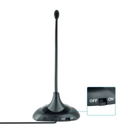 TooQ Microphone - Flexible - 3.5mm Jack - Black - TQMM-213