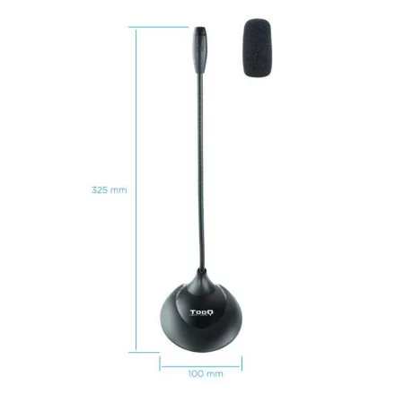 TooQ Microphone - Flexible - 3.5mm Jack - Black - TQMM-213