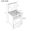 Meireles Milano Gas Stove - 4 Burners - 55L - Stainless Steel - N 510 W - Natural Gas