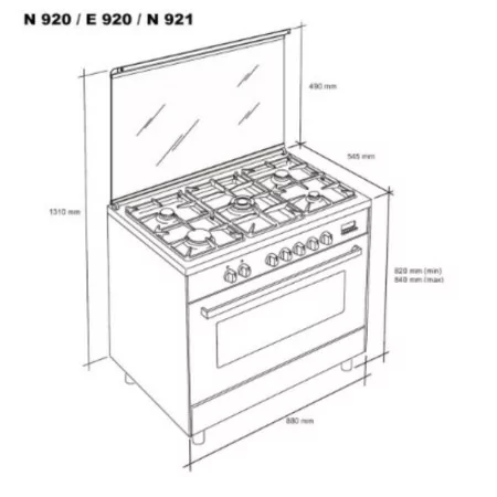 Meireles Milano Gas Stove - 4 Burners - 55L - Stainless Steel - N 920 X