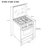 Meireles Milano Gas Stove - 4 Burners - 59L - Stainless Steel - E 540 X Natural Gas