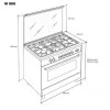 Meireles Gas Stove - 5 Burners - 128L - Stainless Steel - M 900 X