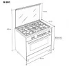 Meireles Gas Stove - 5 Burners - 102L - Stainless Steel - M-801-X - Butane Gas