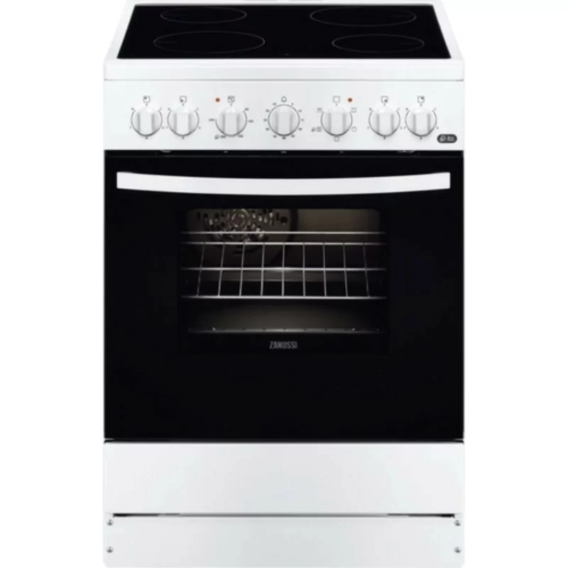 Cocina Vitrocerámica Zanussi - 4 Zonas - 56L - Blanco - ZCV65201WA