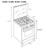 Meireles Butane Gas Monobloc Stove - 4 Burners - 51L - 60cm - Stainless Steel - M 601 X