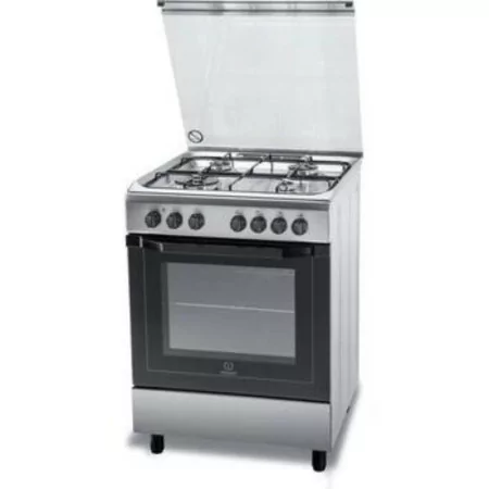 Indesit Natural Gas Monoblock Stove - 4 Burners - 60cm - 59L - Stainless Steel - I6TMH2AF(X)/I
