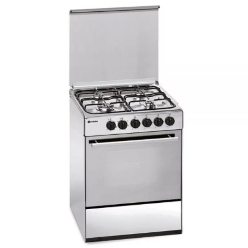 Meireles Butane Gas Monobloc Stove - 4 Burners - 55L - 60cm - Stainless Steel - E-602-X