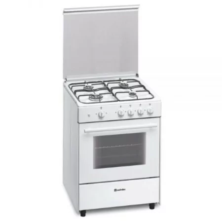Meireles Butane Gas Monobloc Stove - 4 Burners - 60cm - 49L - White - G 600 W