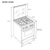 Meireles Butane Gas Monobloc Stove - 4 Burners - 60cm - 51L Stainless Steel - M 610 X