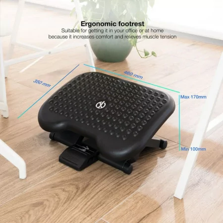 TooQ Footrest - Adjustable - Black - TQFR0603-B