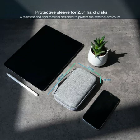 TooQ Resistant Bag - For External Drive - 2.5" - Gray - TQBC-E2503G
