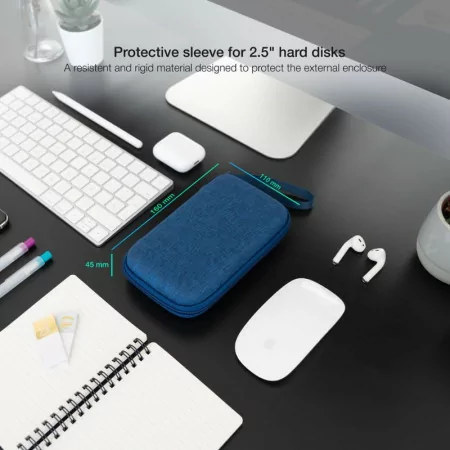 TooQ Resistant Bag - For External Disk - 2.5" - Blue - TQBC-E2503PB