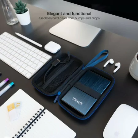 TooQ Resistant Bag - For External Disk - 2.5" - Blue - TQBC-E2503PB