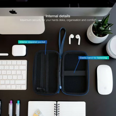 TooQ Resistant Bag - For External Disk - 2.5" - Blue - TQBC-E2503PB
