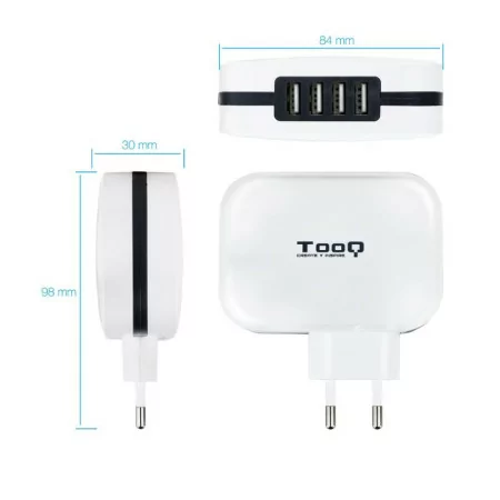 TooQ Charger - 4x USB 5V - AI Control - TQWC-1S04WT