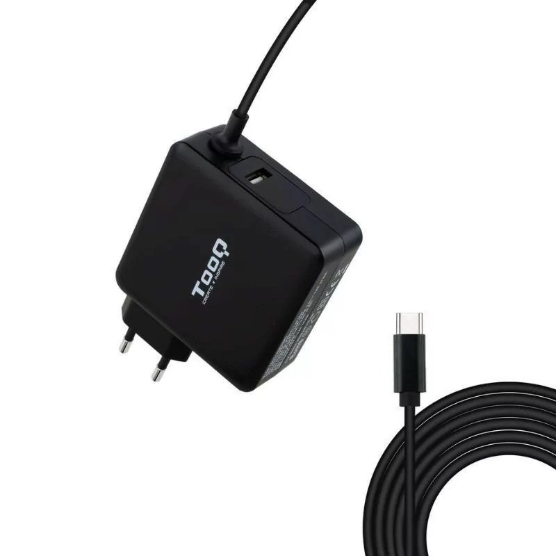 Carregador USB-C TooQ - Preto - TQLC-USBC65PD|TooQ|8433281011984 Carregador USB-C TooQ - Preto - TQLC-USBC65PD|TooQ|8433281011984