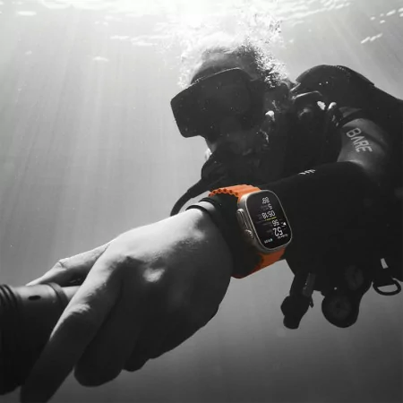 Apple Watch Ultra 2 GPS + Cellular Titanium | Bracelete Loop Trail Laranja/Bege - Medium / Large (49mm)|Apple|0194253830818