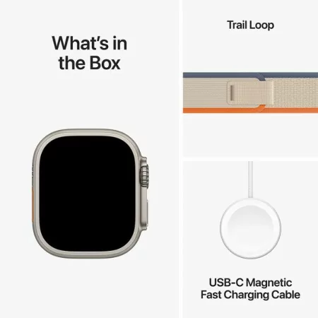 Apple Watch Ultra 2 GPS + Cellular Titanium | Bracelete Loop Trail Laranja/Bege - Medium / Large (49mm)|Apple|0194253830818
