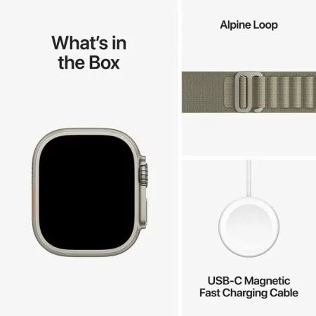 Apple Watch Ultra 2 GPS + Cellular Titanium | Bracelete Loop Alpine Azeitona - Small (49mm)|Apple|0194253829379