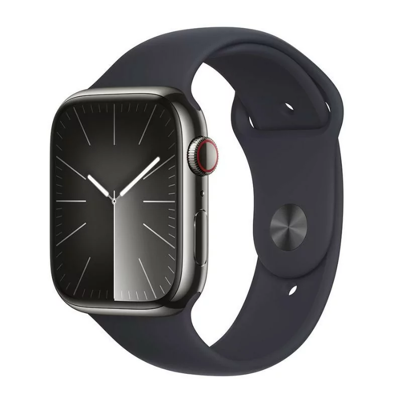 Apple Watch Series 9 GPS + Cellular Aço Inoxidável Grafite | Bracelete Sport Meia-Noite S/M (45mm)|Apple|0195949025938 Apple Watch Series 9 GPS + Cellular Aço Inoxidável Grafite | Bracelete Sport Meia-Noite S/M (45mm)|Apple|0195949025938