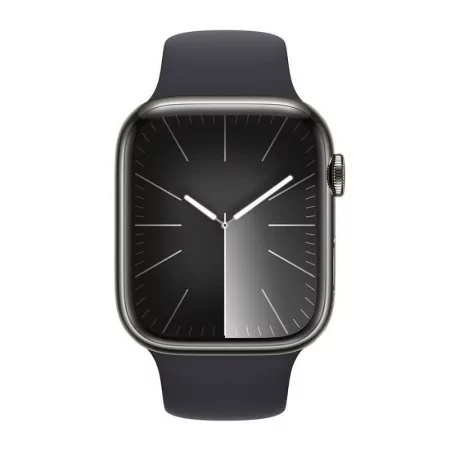 Apple Watch Series 9 GPS + Cellular Aço Inoxidável Grafite | Bracelete Sport Meia-Noite S/M (45mm)|Apple|0195949025938
