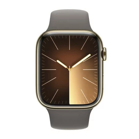 Apple Watch Series 9 GPS + Cellular Aço Inoxidável Dourado | Bracelete Sport Barro - M/L (45mm)|Apple|0195949025716