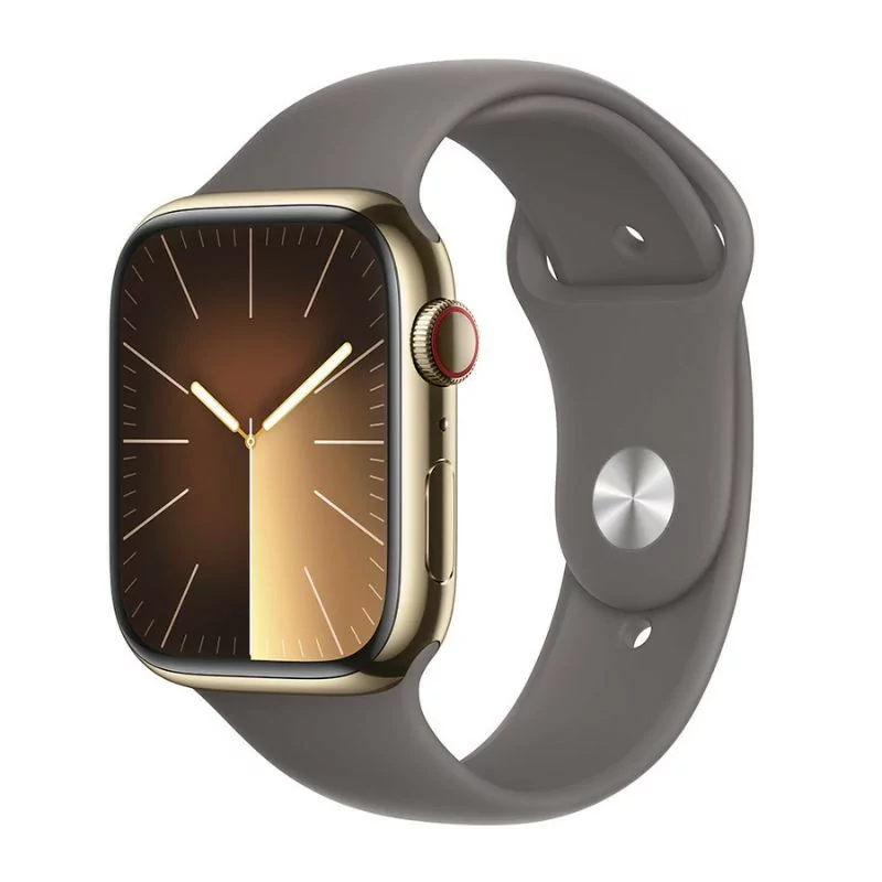 Apple Watch Series 9 GPS + Cellular Aço Inoxidável Dourado | Bracelete Sport Barro - M/L (45mm)|Apple|0195949025716 Apple Watch Series 9 GPS + Cellular Aço Inoxidável Dourado | Bracelete Sport Barro - M/L (45mm)|Apple|0195949025716