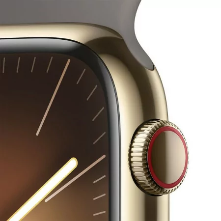 Apple Watch Series 9 GPS + Cellular Aço Inoxidável Dourado | Bracelete Sport Barro - M/L (45mm)|Apple|0195949025716