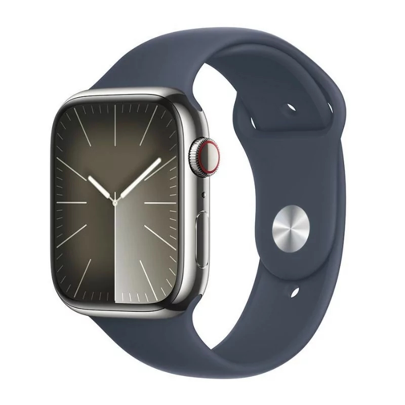 Apple Watch Series 9 GPS + Cellular Aço Inoxidável Prateado | Bracelete Sport Azul Trovoada - M/L (45mm)|Apple|0195949025389 Apple Watch Series 9 GPS + Cellular Aço Inoxidável Prateado | Bracelete Sport Azul Trovoada - M/L (45mm)|Apple|0195949025389