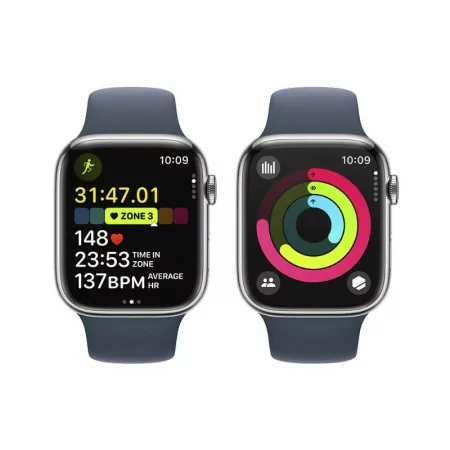 Apple Watch Series 9 GPS + Cellular 45mm Silver Stainless S...