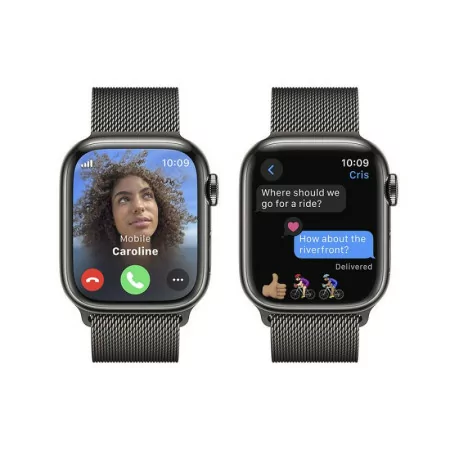 Apple Watch Series 9 GPS + Cellular Aço Inoxidável Grafite | Bracelete Loop Milanesa Grafite (41mm)|Apple|0195949023729