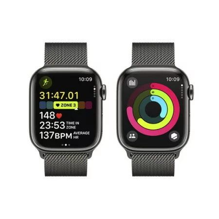Apple Watch Series 9 GPS + Cellular Aço Inoxidável Grafite | Bracelete Loop Milanesa Grafite (41mm)|Apple|0195949023729